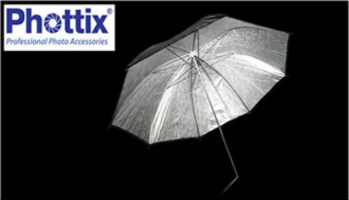 Студийный отражатель-зонт Phottix 101см (40″) чёрный снаружи и текстурированный серебряный внутри