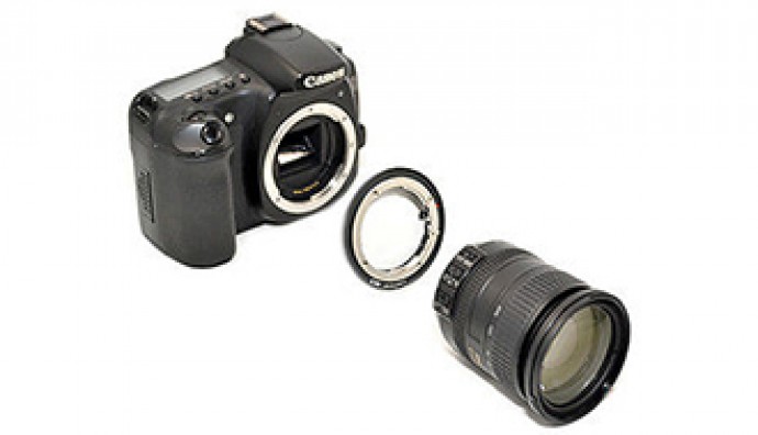 Адаптер Kiwifotos для установки объективов Nikon на ф/а Canon
